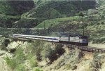 Test train moves east over Cajon